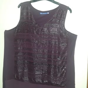 Purple Apt. 9 Shimmery  Sleeveless Tunic